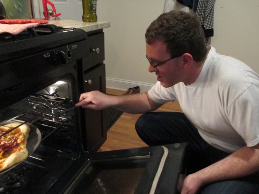 Bret was very concerned about how our gas oven would handle pizza-making.